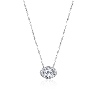 17"" Horizontal Oval Bloom Diamond Necklace