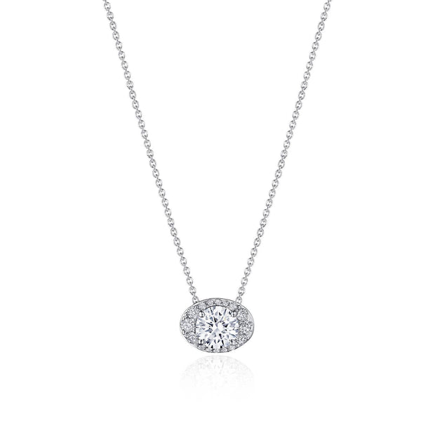 17"" Horizontal Oval Bloom Diamond Necklace