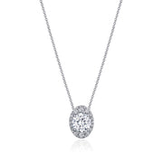 17"" Vertical Oval Bloom Diamond Necklace