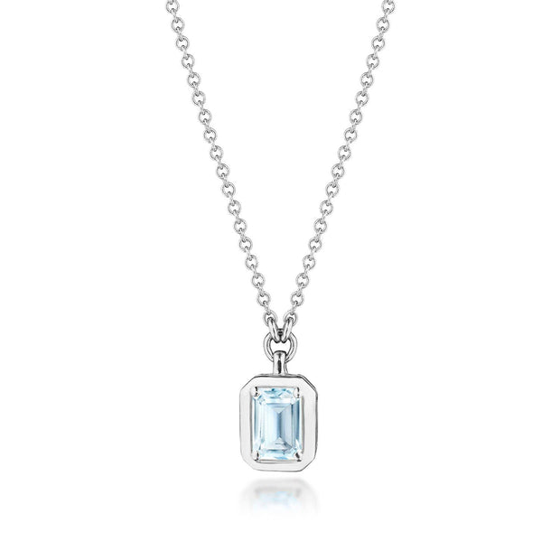 Sky Blue Topaz Necklace - 0.7ct