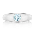 Domed Sky Blue Topaz Ring - 0.7ct