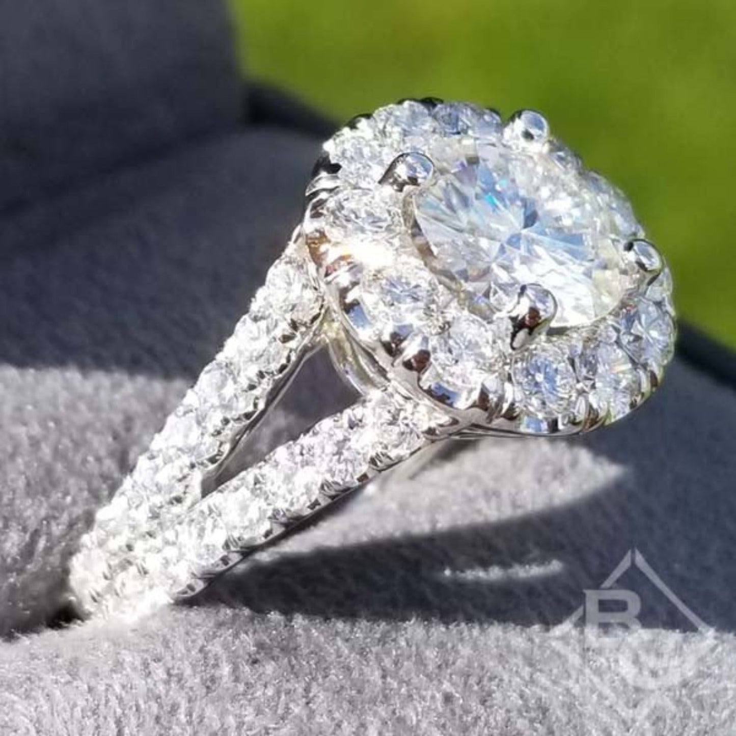 Gabriel & Co. Amavida "Coco" Round Large Diamond Halo Engagement Ring