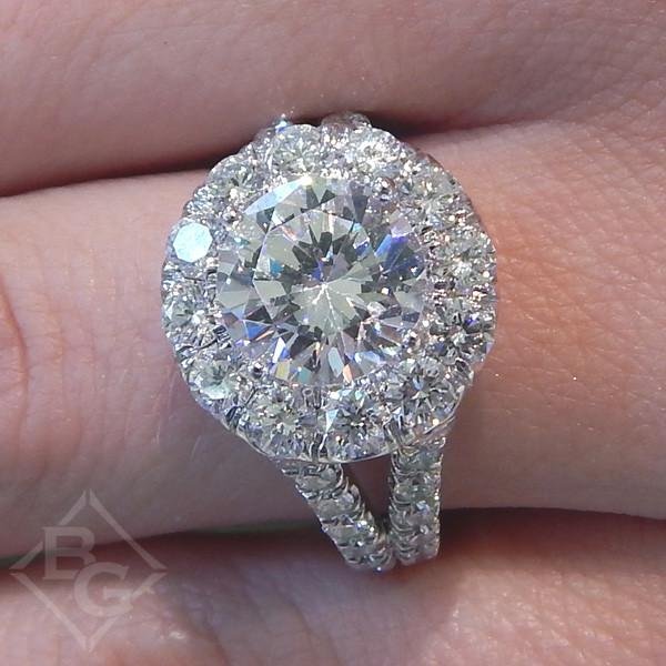 Gabriel & Co. Amavida "Coco" Round Large Diamond Halo Engagement Ring