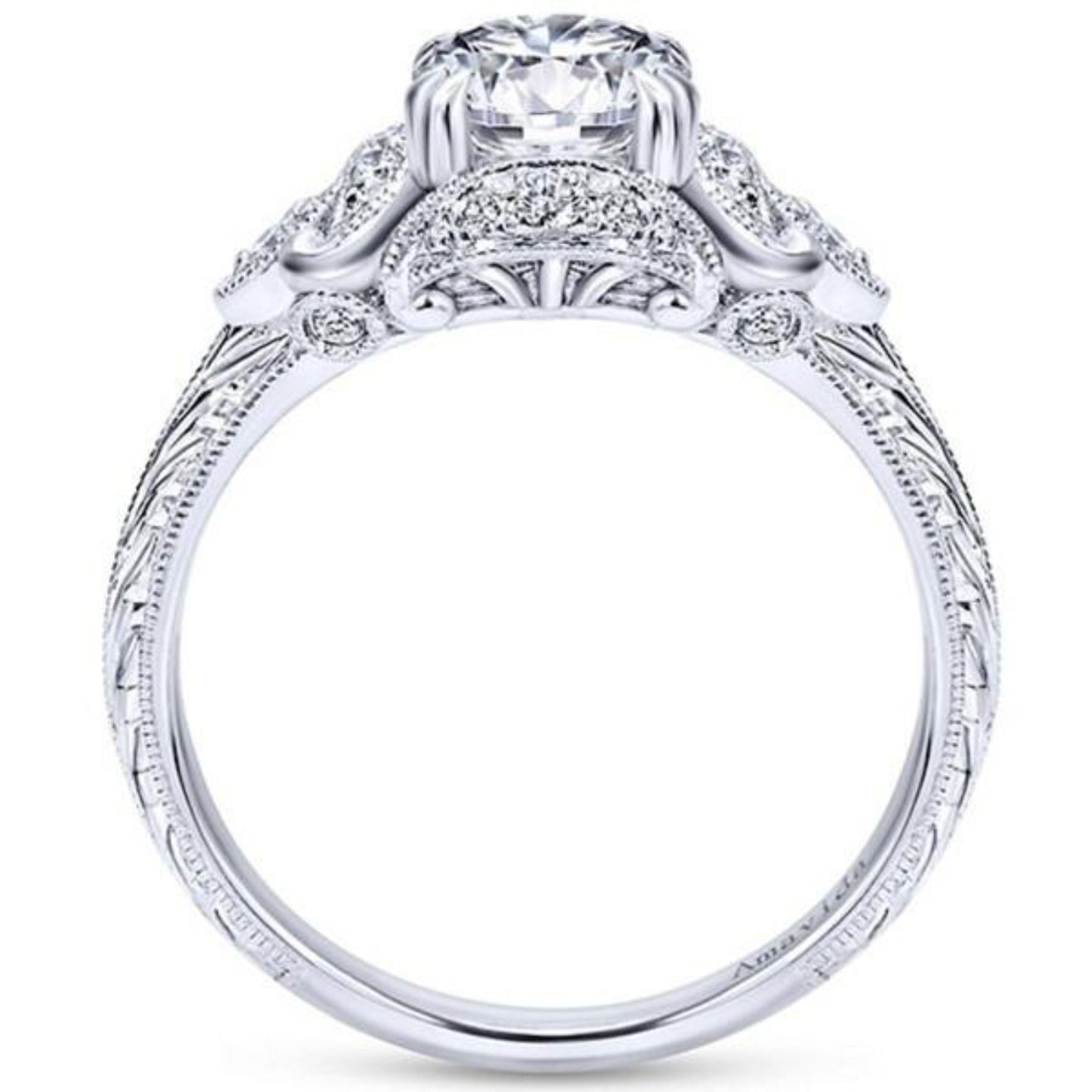 Gabriel & Co. Amavida "Margarita" Vintage Halo Diamond Engagement Ring