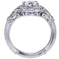 Gabriel & Co. Art Deco Halo Diamond Engagement Ring