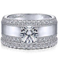 Gabriel "Amos" Wide High Polished Diamond Engagement Ring