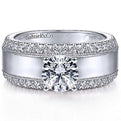 Gabriel "Amos" Wide High Polished Diamond Engagement Ring