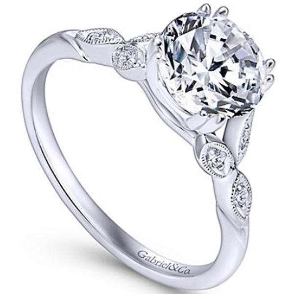 Gabriel "Celia" Victorian Style Diamond Engagement Ring