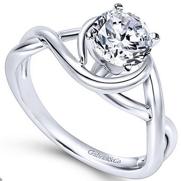 Gabriel "Celine" Bypass Twist Diamond Engagement Ring