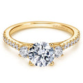 Gabriel Chantal Three Stone Round Diamond Engagement Ring