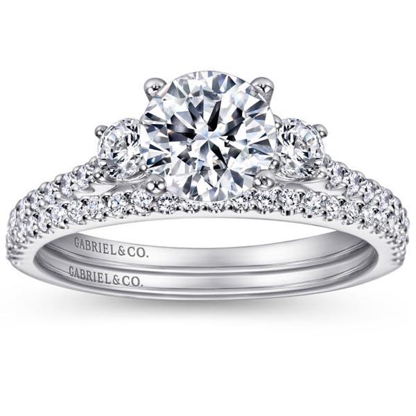 Gabriel Chantal Three Stone Round Diamond Engagement Ring