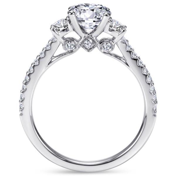 Gabriel Chantal Three Stone Round Diamond Engagement Ring