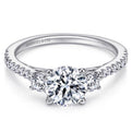 Gabriel Chantal Three Stone Round Diamond Engagement Ring