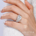 Gabriel & Co. Amavida "Dawn" Cushion Halo Diamond Engagement Ring