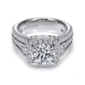 Gabriel & Co. Amavida "Dawn" Cushion Halo Diamond Engagement Ring