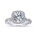 Gabriel & Co. "Carrick" Cushion Halo Diamond Twist Engagement Ring