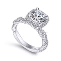 Gabriel & Co. "Carrick" Cushion Halo Diamond Twist Engagement Ring