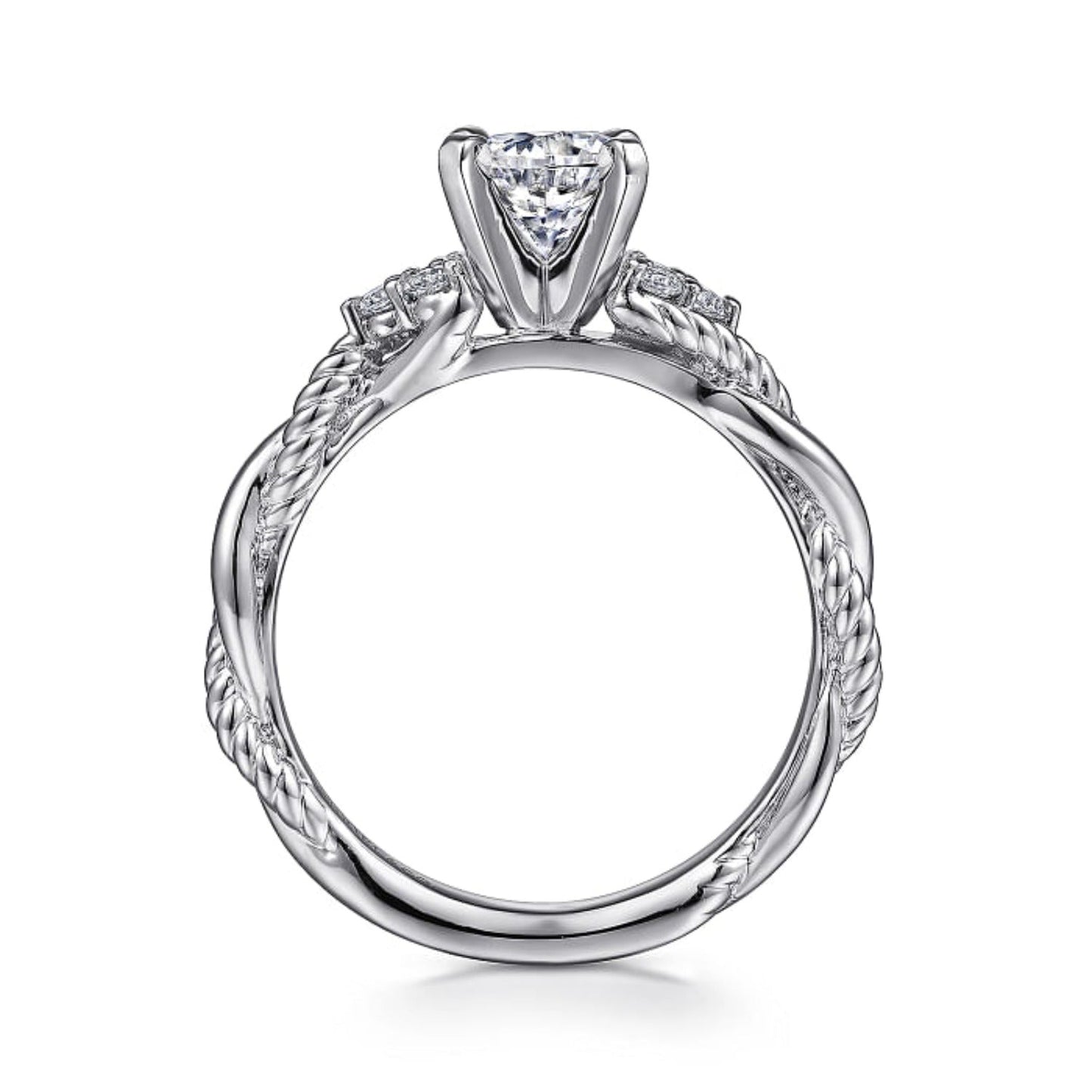 Gabriel & Co. "Catalina" Twist Shank Diamond Engagement Ring