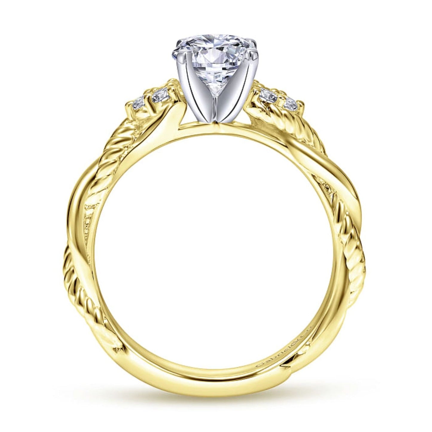 Gabriel & Co. "Catalina" Twist Shank Diamond Engagement Ring