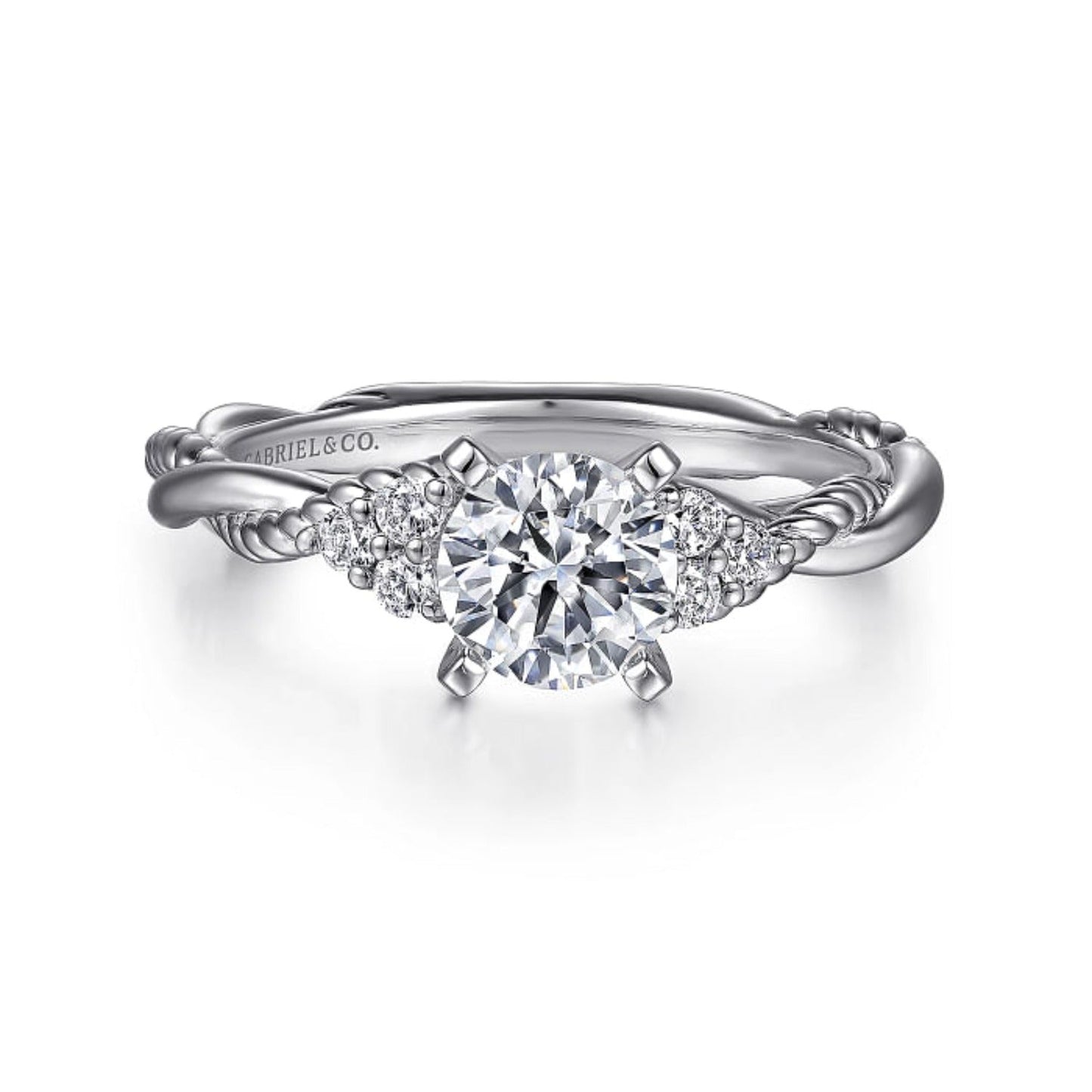 Gabriel & Co. "Catalina" Twist Shank Diamond Engagement Ring