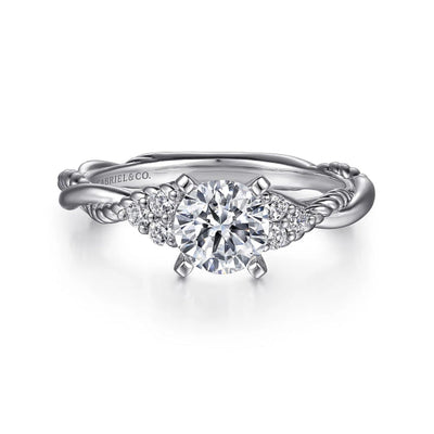 Gabriel & Co. "Catalina" Twist Shank Diamond Engagement Ring