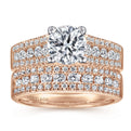 Gabriel & Co. "Channing" Three Row Diamond Engagement Ring