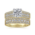 Gabriel & Co. "Channing" Three Row Diamond Engagement Ring