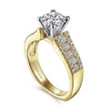 Gabriel & Co. "Channing" Three Row Diamond Engagement Ring