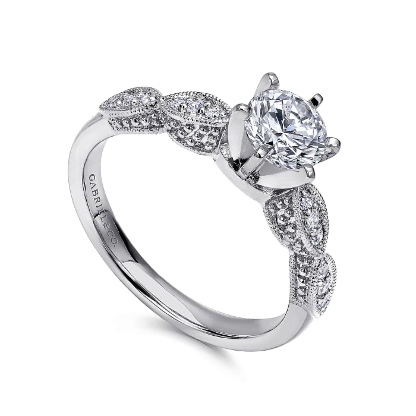 Gabriel & Co. "Clara" Vintage Style Diamond Engagement Ring