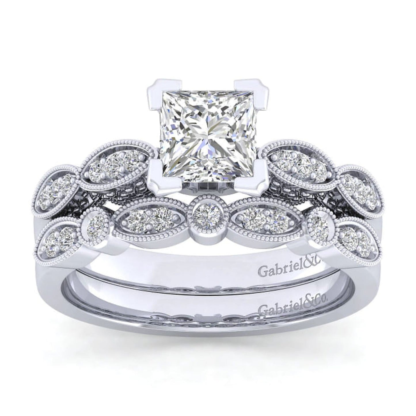 Gabriel & Co. "Clara" Vintage Style Diamond Engagement Ring