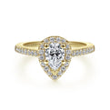 Gabriel & Co. Classic Pear Cut Halo Diamond Engagement Ring