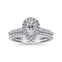 Gabriel & Co. Classic Pear Cut Halo Diamond Engagement Ring