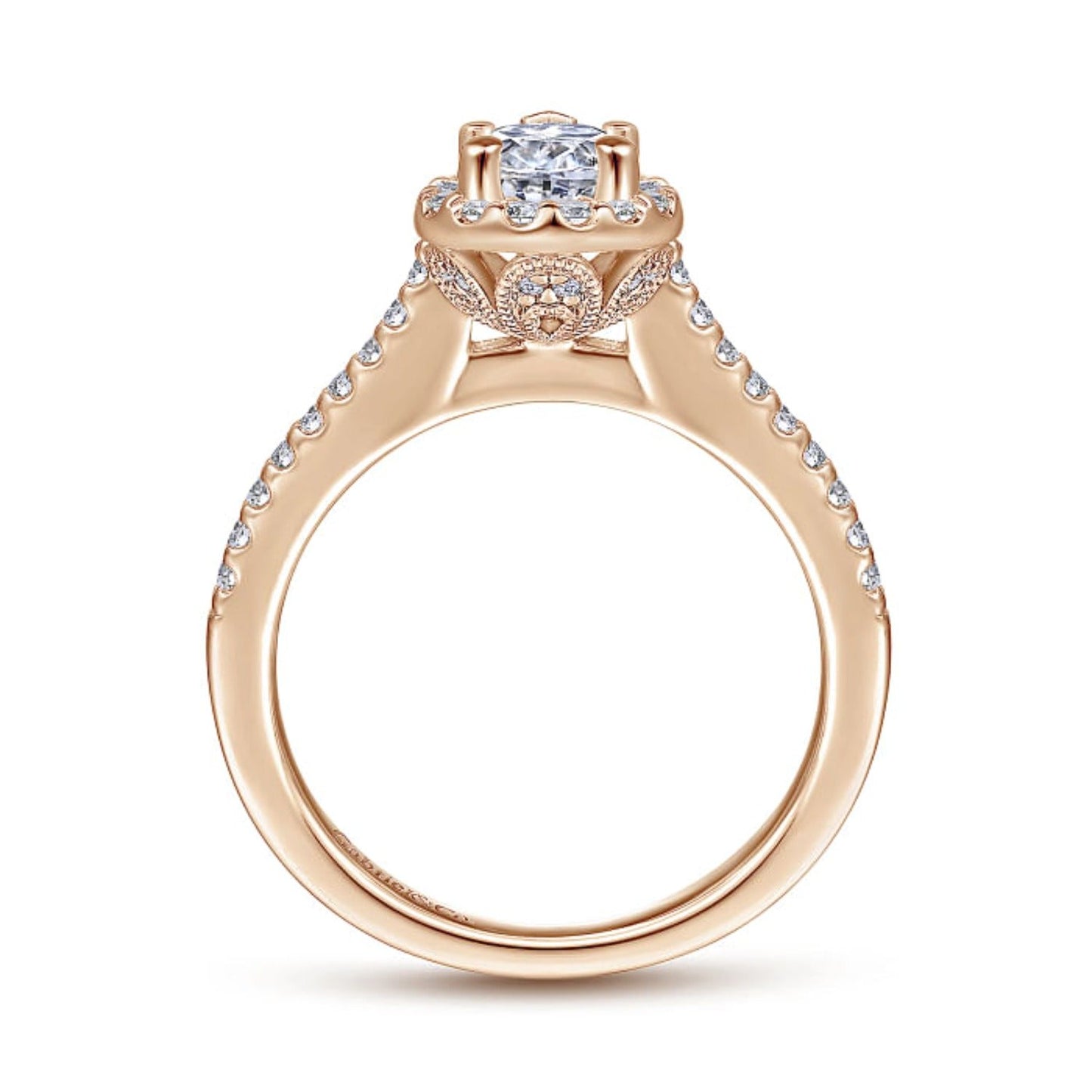 Gabriel & Co. Classic Pear Cut Halo Diamond Engagement Ring