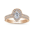 Gabriel & Co. Classic Pear Cut Halo Diamond Engagement Ring