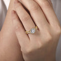 Gabriel & Co. "Courtney" Twist Diamond Halo Engagement Ring