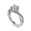 Gabriel & Co. "Courtney" Twist Diamond Halo Engagement Ring