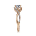 Gabriel & Co. "Courtney" Twist Diamond Halo Engagement Ring