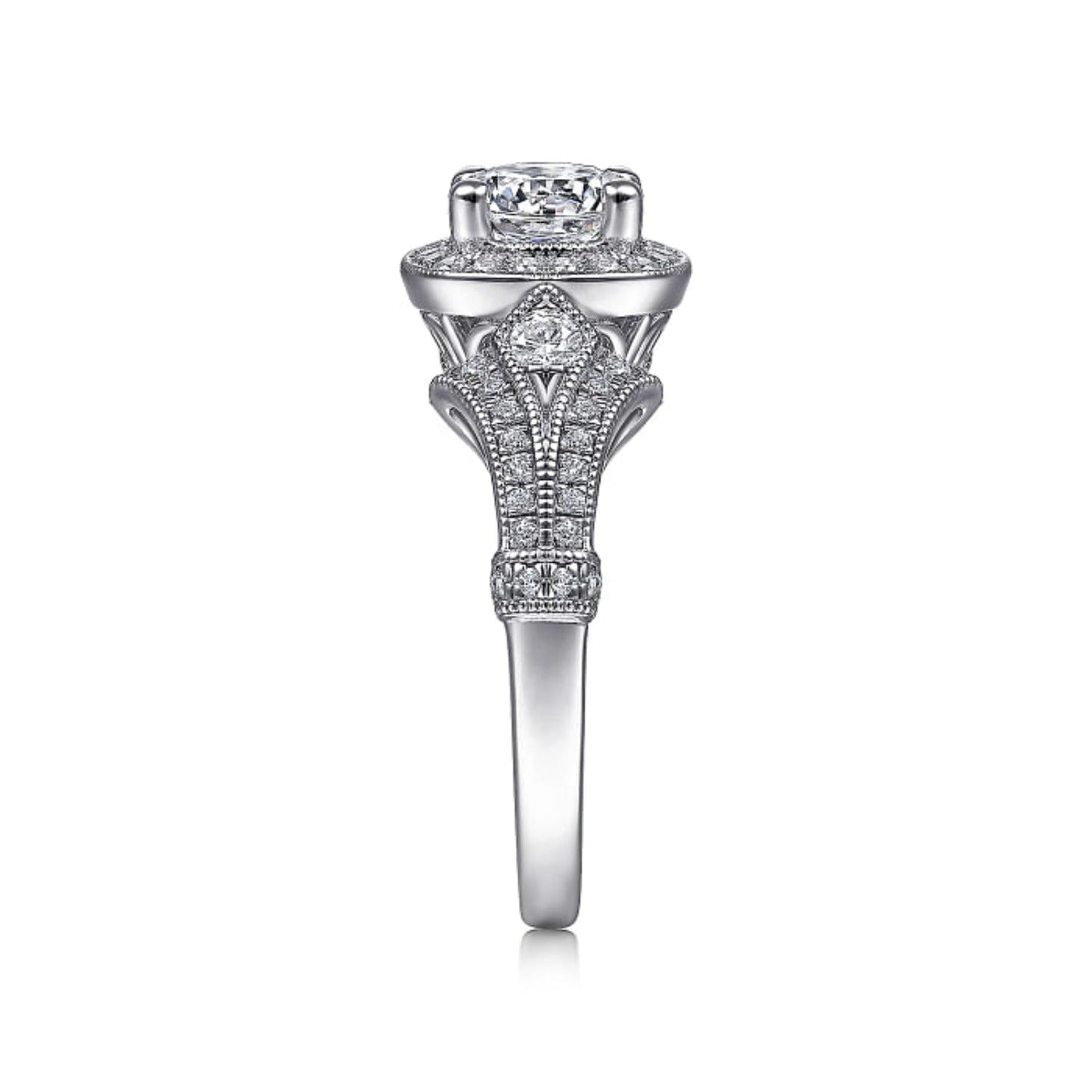 Gabriel & Co. "Delilah" Vintage Style Diamond Halo Engagement Ring