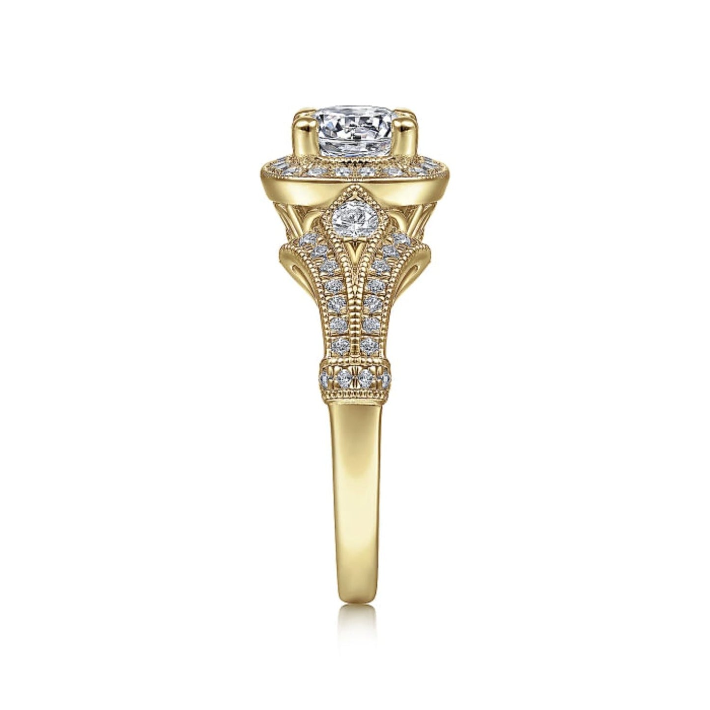 Gabriel & Co. "Delilah" Vintage Style Diamond Halo Engagement Ring