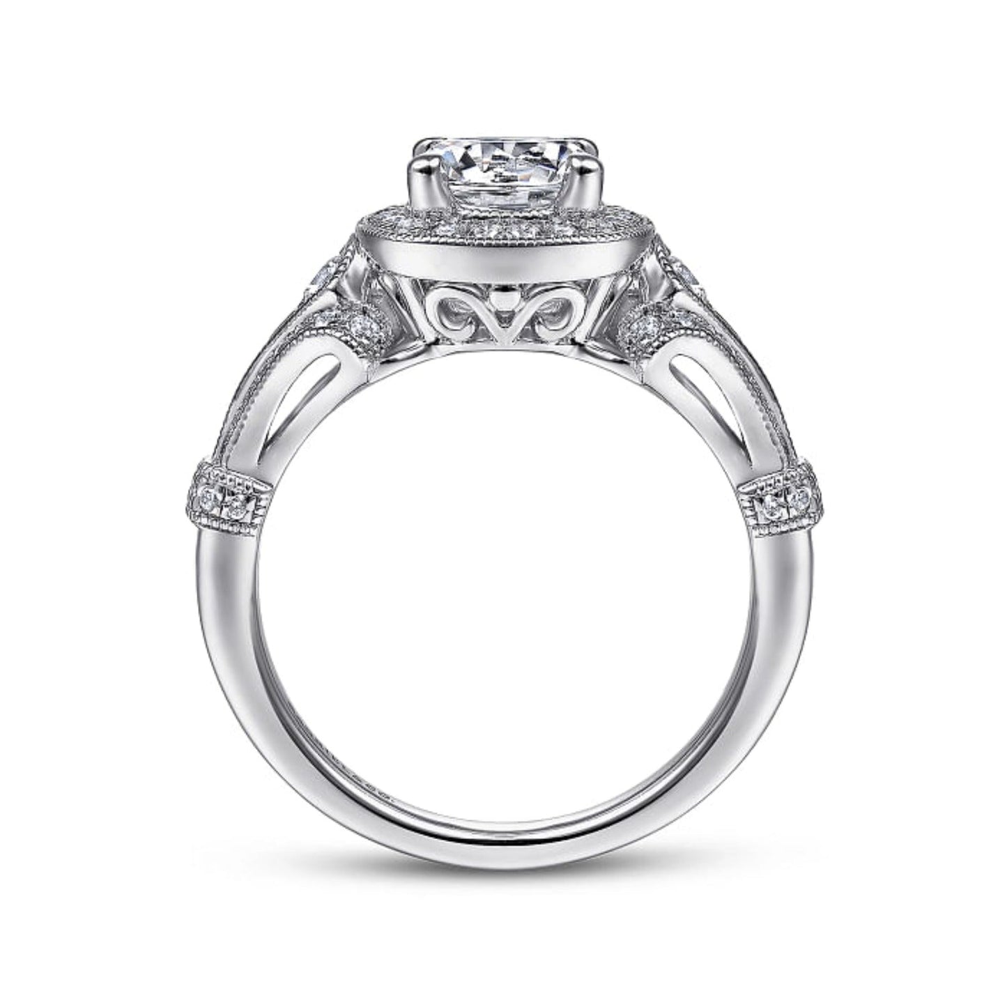 Gabriel & Co. "Delilah" Vintage Style Diamond Halo Engagement Ring