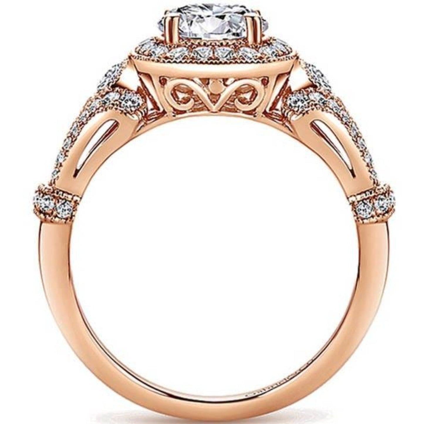 Gabriel & Co. "Delilah" Vintage Style Diamond Halo Engagement Ring