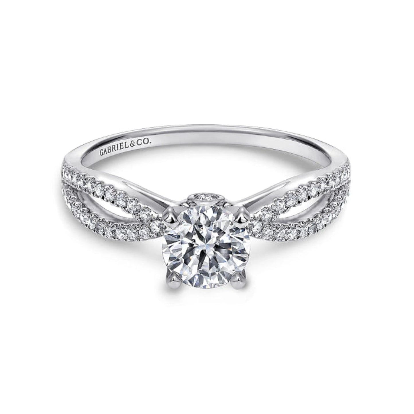 Gabriel & Co. "Elyse" Split Shank Diamond Engagement Ring