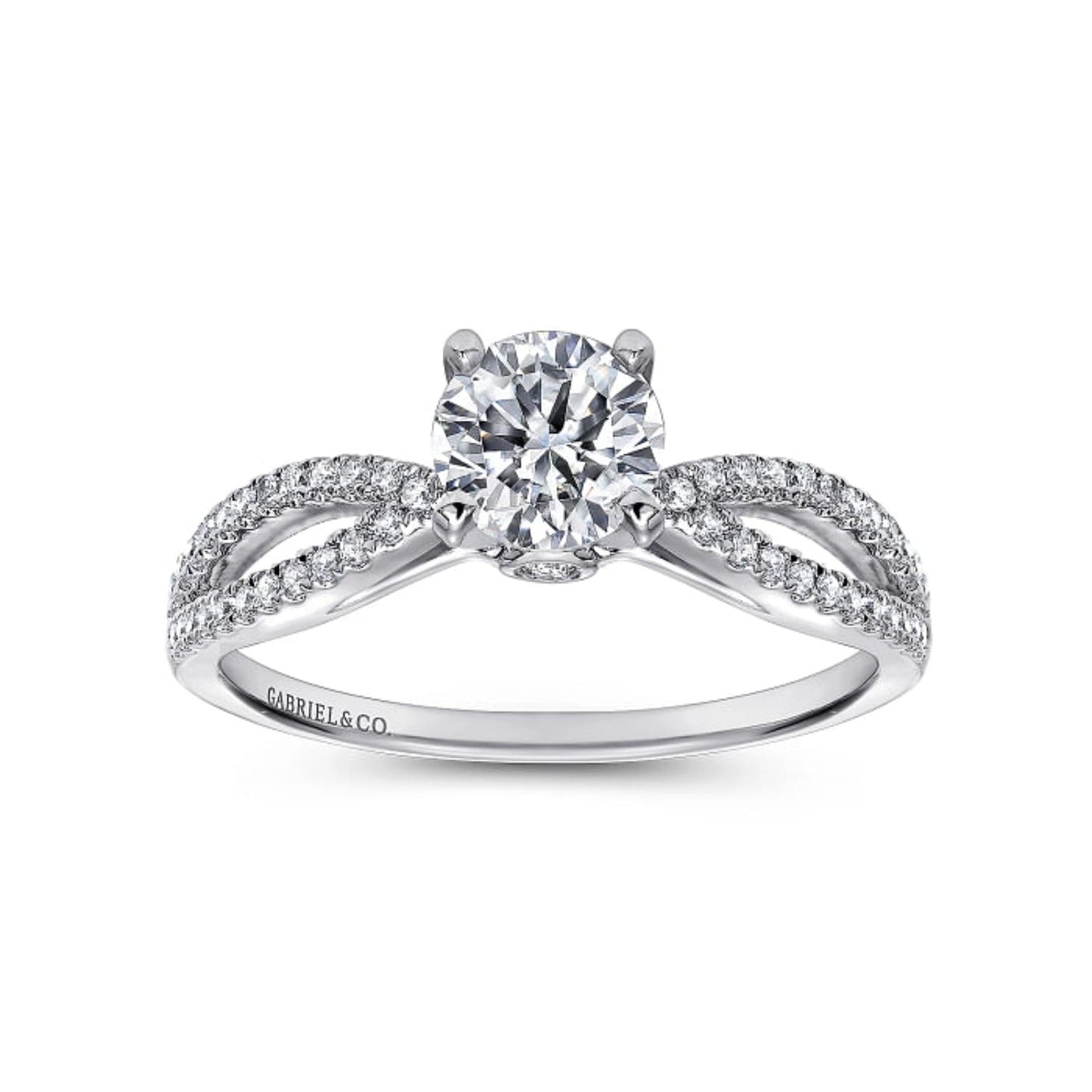 Gabriel & Co. "Elyse" Split Shank Diamond Engagement Ring