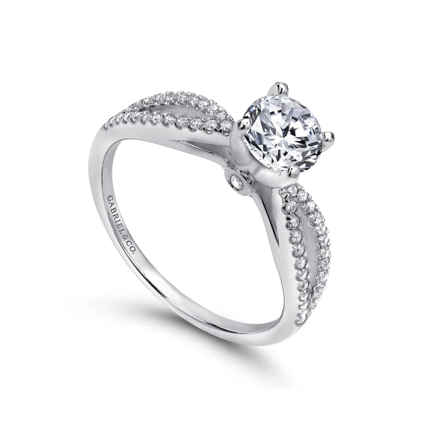 Gabriel & Co. "Elyse" Split Shank Diamond Engagement Ring