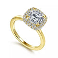 Gabriel & Co. "Graham" Cushion Halo Diamond Engagement Ring