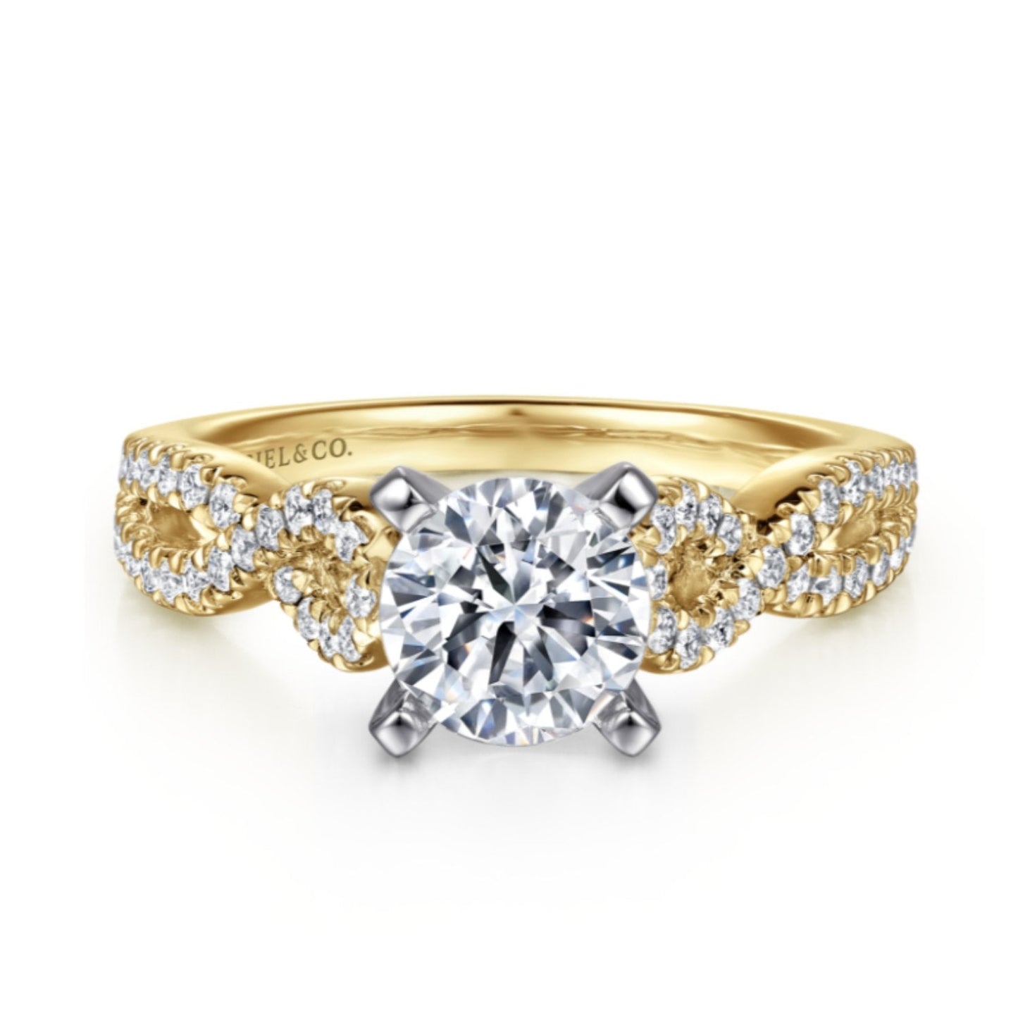 Gabriel & Co. "Kayla" Twist Diamond Engagement Ring