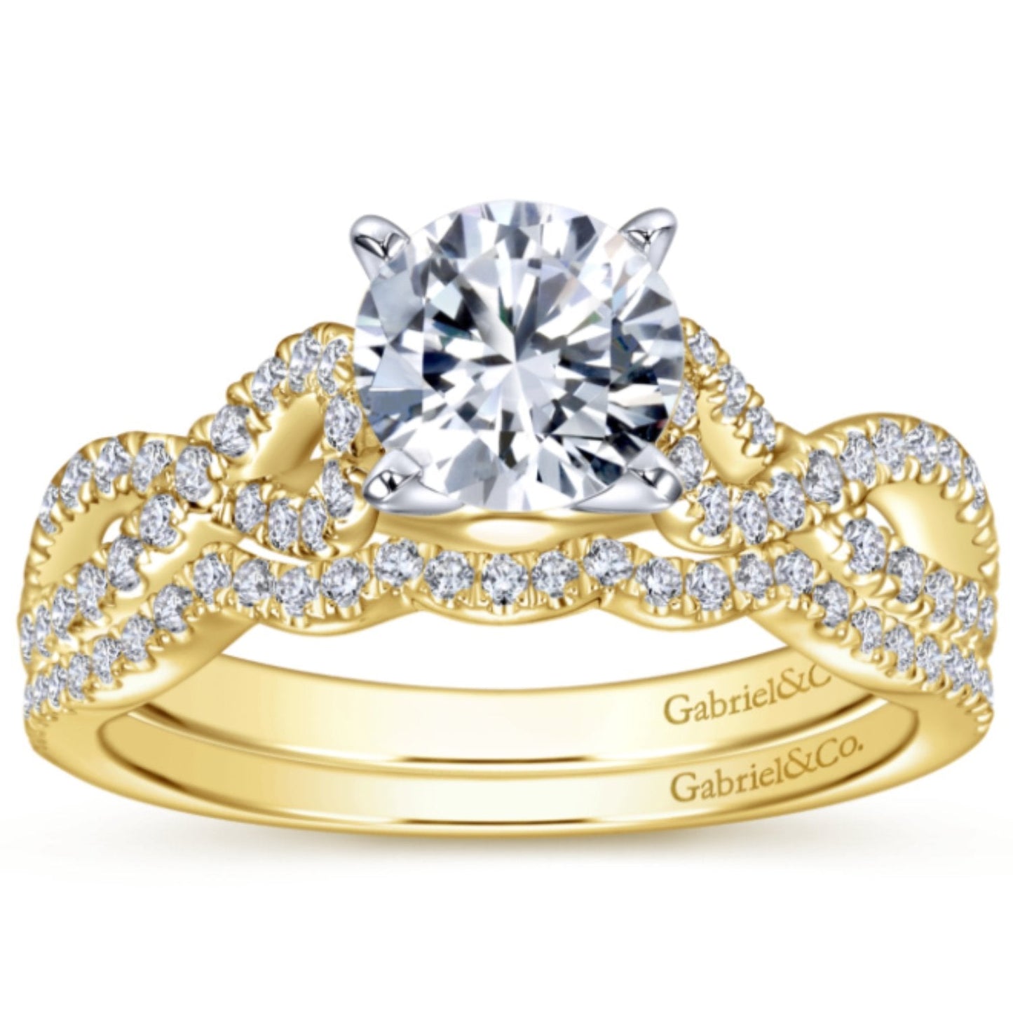 Gabriel & Co. "Kayla" Twist Diamond Engagement Ring