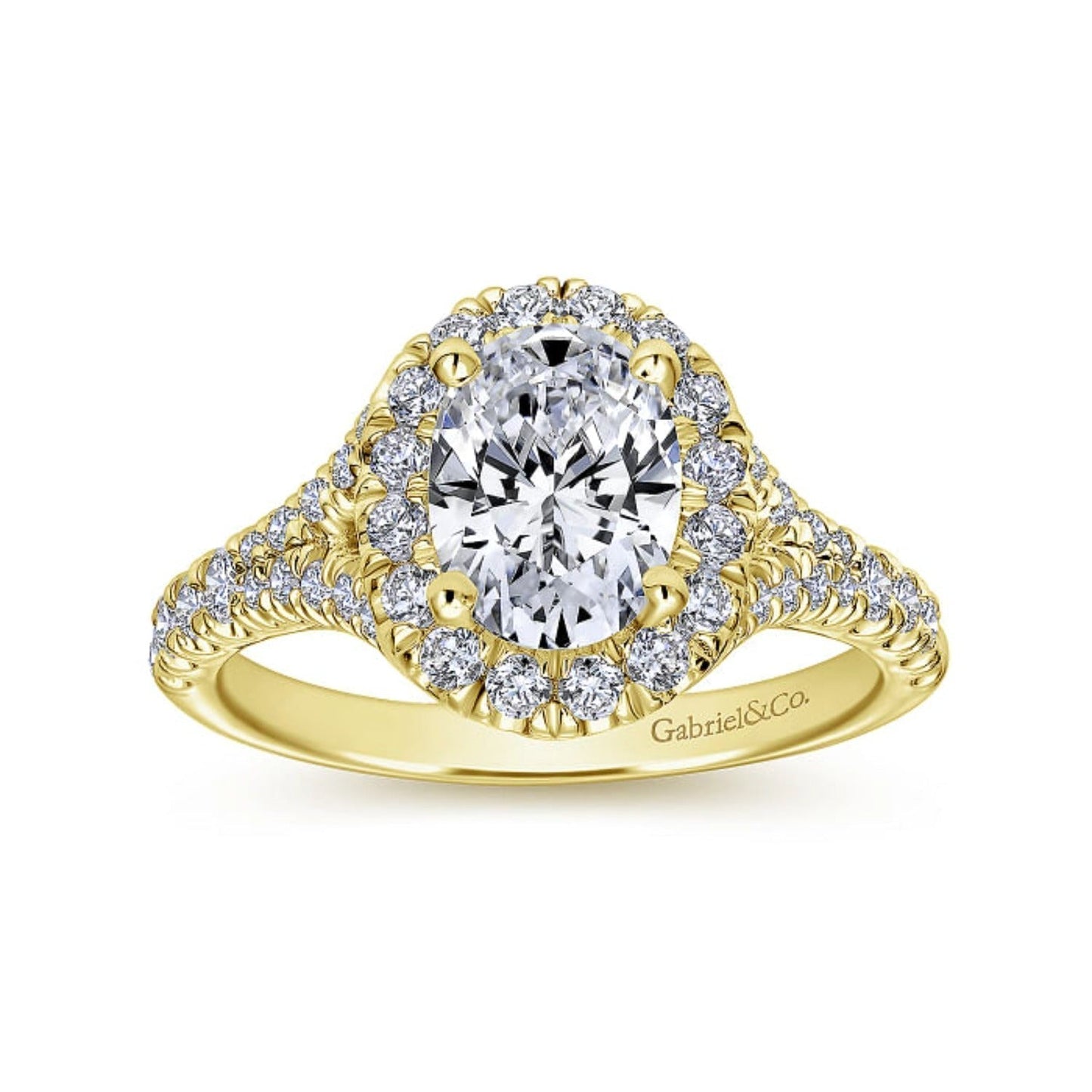 Gabriel & Co. "Kennedy" Oval Halo Diamond Engagement Ring