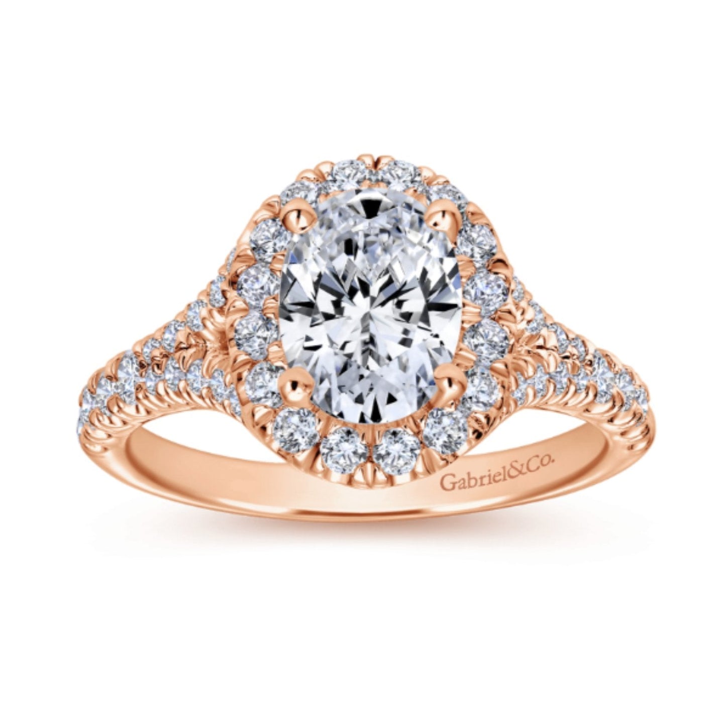 Gabriel & Co. "Kennedy" Oval Halo Diamond Engagement Ring