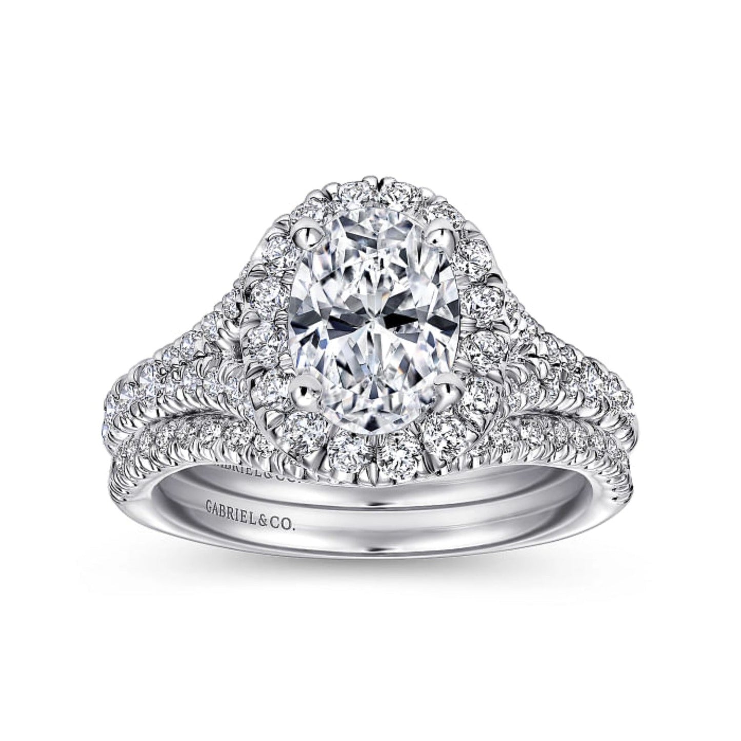 Gabriel & Co. "Kennedy" Oval Halo Diamond Engagement Ring